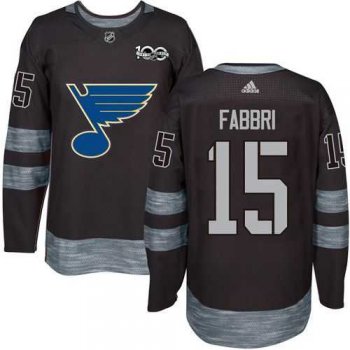 Adidas St. Louis Blues #15 Robby Fabbri Black 1917-2017 100th Anniversary Stitched NHL