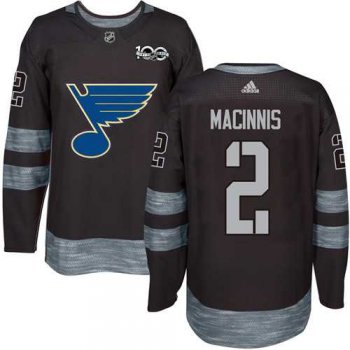 Adidas St. Louis Blues #2 Al MacInnis Black 1917-2017 100th Anniversary Stitched NHL