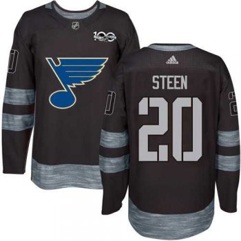 Adidas St. Louis Blues #20 Alexander Steen Black 1917-2017 100th Anniversary Stitched NHL