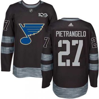 Adidas St. Louis Blues #27 Alex Pietrangelo Black 1917-2017 100th Anniversary Stitched NHL