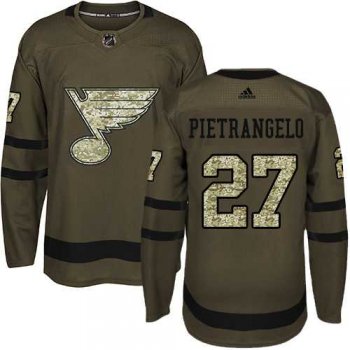 Adidas St. Louis Blues #27 Alex Pietrangelo Green Salute to Service Stitched NHL