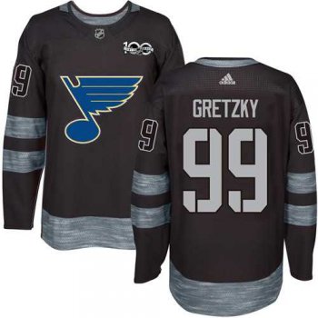 Adidas St. Louis Blues #99 Wayne Gretzky Black 1917-2017 100th Anniversary Stitched NHL