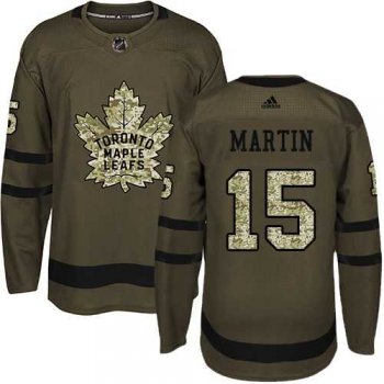 Adidas Toronto Maple Leafs #15 Matt Martin Green Salute to Service Stitched NHL