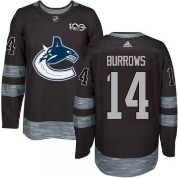 Adidas Vancouver Canucks #14 Alex Burrows Black 1917-2017 100th Anniversary Stitched NHL