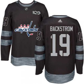 Adidas Vancouver Canucks #19 Nicklas Backstrom Black 1917-2017 100th Anniversary Stitched NHL