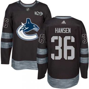 Adidas Vancouver Canucks #36 Jannik Hansen Black 1917-2017 100th Anniversary Stitched NHL