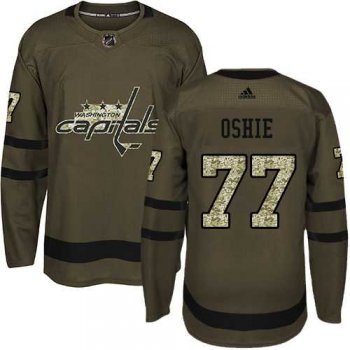 Adidas Washington Capitals #77 T.J Oshie Green Salute to Service Stitched NHL