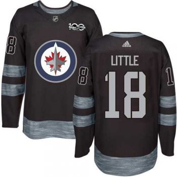 Adidas Winnipeg Jets #18 Bryan Little Black 1917-2017 100th Anniversary Stitched NHL