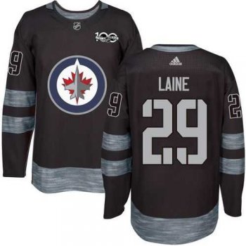 Adidas Winnipeg Jets #29 Patrik Laine Black 1917-2017 100th Anniversary Stitched NHL