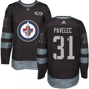 Adidas Winnipeg Jets #31 Ondrej Pavelec Black 1917-2017 100th Anniversary Stitched NHL