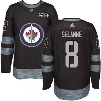 Adidas Winnipeg Jets #8 Teemu Selanne Black 1917-2017 100th Anniversary Stitched NHL