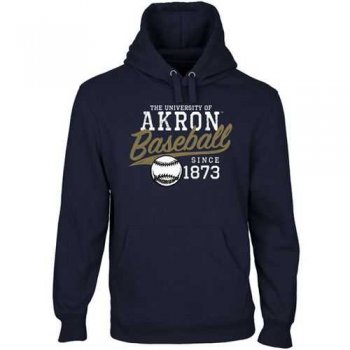 Akron Zips Ballpark Pullover Hoodie Navy Blue