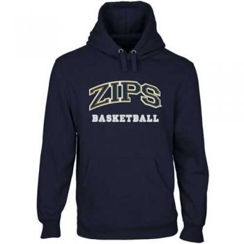 Akron Zips Custom Sport Arch Applique Pullover Hoodie Navy Blue