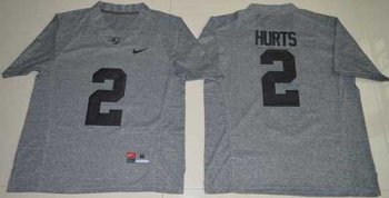 Alabama Crimson Tide #2 Jalen Hurts Gridiron Gray Limited Stitched NCAA Jersey