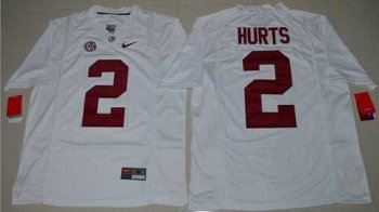 Alabama Crimson Tide #2 Jalen Hurts White Limited Stitched NCAA Jersey