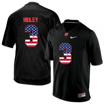 Alabama Crimson Tide #3 Calvin Ridley Black USA Flag College Limited Jersey