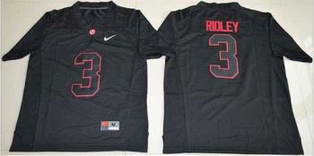 Alabama Crimson Tide #3 Calvin Ridley Blackout Limited Stitched NCAA Jersey