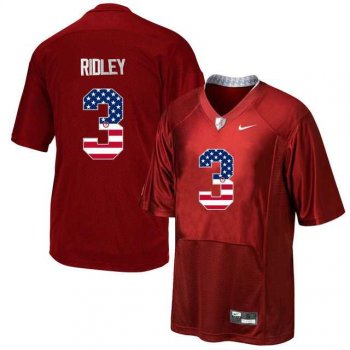 Alabama Crimson Tide #3 Calvin Ridley Red USA Flag College Limited Jersey