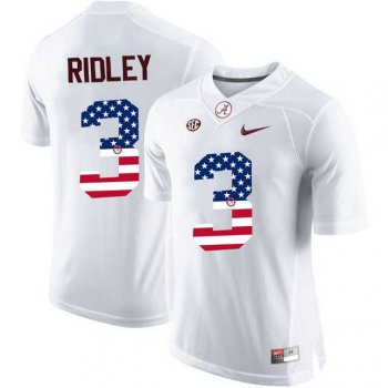 Alabama Crimson Tide #3 Calvin Ridley White USA Flag College Limited Jersey