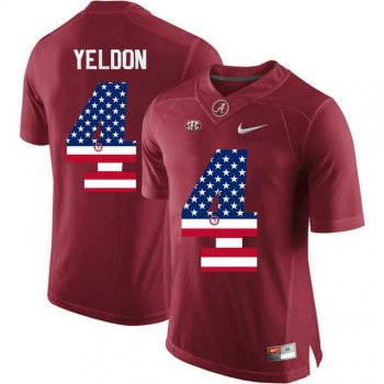 Alabama Crimson Tide #4 T.J Yeldon Red USA Flag College Limited Jersey