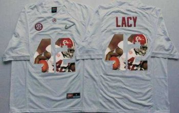 Alabama Crimson Tide #42 Eddie Lacy White Player Fashion Stitched NCAA Jersey