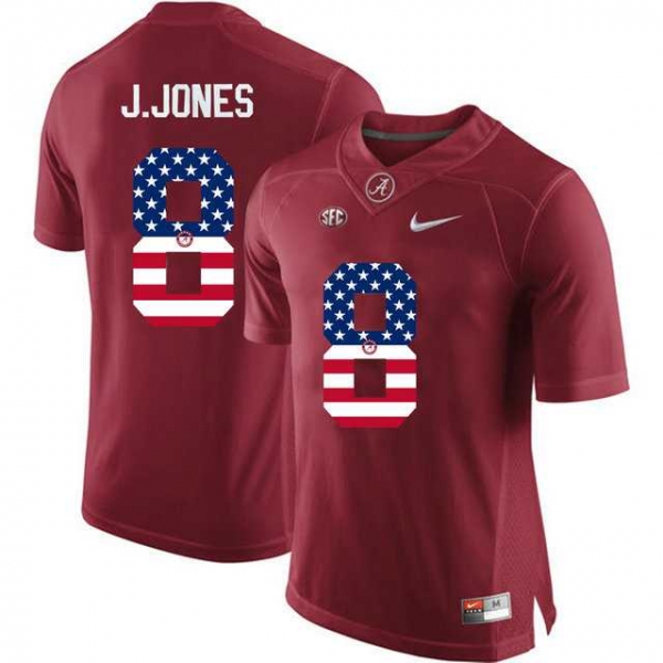 Alabama Crimson Tide #8 Julio Jones Red USA Flag College Limited Jersey