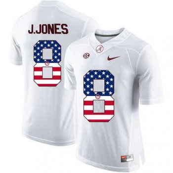 Alabama Crimson Tide #8 Julio Jones White USA Flag College Limited Jersey