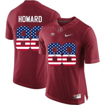 Alabama Crimson Tide #88 O.J Howard Red USA Flag College Limited Jersey