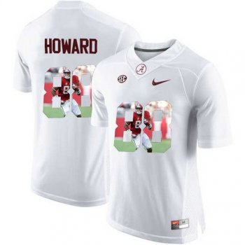 Alabama Crimson Tide #88 O.J. Howard White With Portrait Print College Football Jersey3