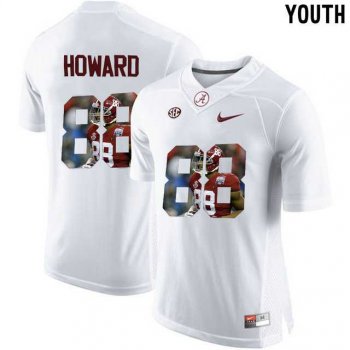 Youth Alabama Crimson Tide #88 O.J. Howard White With Portrait Print Youth College Football Jersey