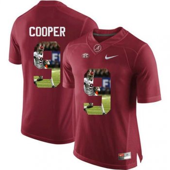 Alabama Crimson Tide #9 Amari Cooper Red With Portrait Print College Football Jersey