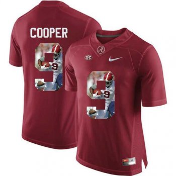 Alabama Crimson Tide #9 Amari Cooper Red With Portrait Print College Football Jersey3