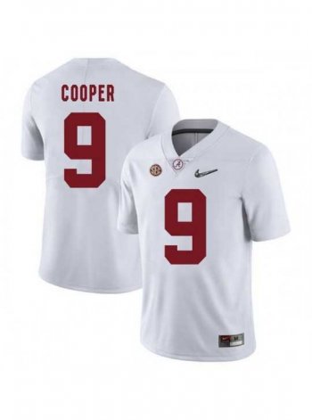 Alabama Crimson Tide #9 Amari Cooper White NCAA Jersey