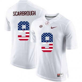 Alabama Crimson Tide #9 Bo Scarbrough White USA Flag College Limited Jersey