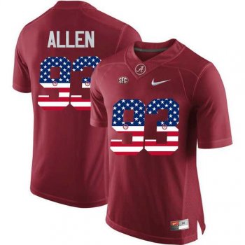 Alabama Crimson Tide #93 Jonathan Allen Red USA Flag College Limited Jersey