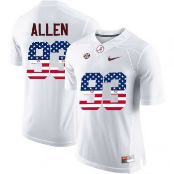 Alabama Crimson Tide #93 Jonathan Allen White USA Flag College Limited Jersey