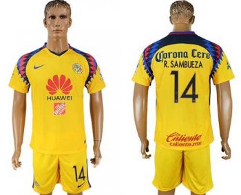 America #14 R.Sambueza Sec Away Soccer Club Jersey