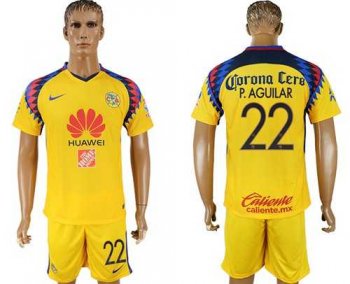 America #22 P.Aguilar Sec Away Soccer Club Jersey