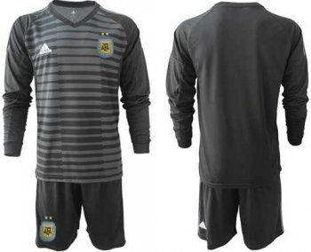 Argentina Blank Black Long Sleeves Goalkeeper Soccer Country Jersey