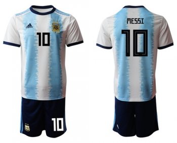 Argentina #10 Messi Home Soccer Country Jersey