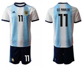 Argentina #11 Di Maria Home Soccer Country Jersey