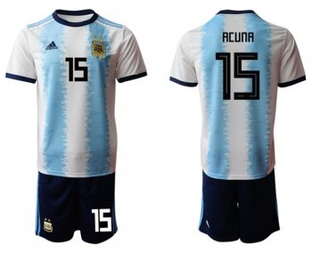 Argentina #15 Acuna Home Soccer Country Jersey