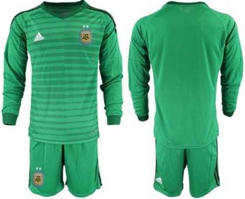 Argentina Blank Green Long Sleeves Goalkeeper Soccer Country Jersey