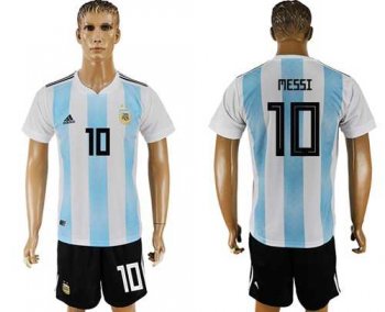 Argentina #10 Messi Home Soccer Country Jersey