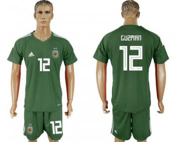 Argentina #12 GUZMAN Army Green Goalkeeper 2018 FIFA World Cup Soccer Jersey