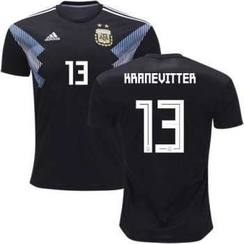 Argentina #13 Kranevitter Away Kid Soccer Country Jersey