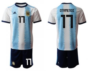 Argentina #17 Otamendi Home Soccer Country Jersey