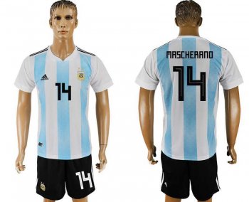 Argentina #14 MASCHERANO Home 2018 FIFA World Cup Soccer Jersey