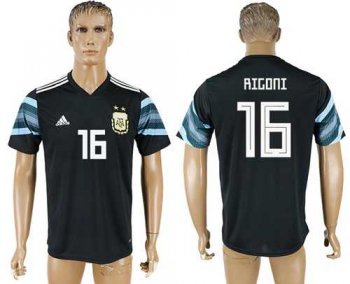 Argentina #16 Rigoni Away Soccer Country Jersey