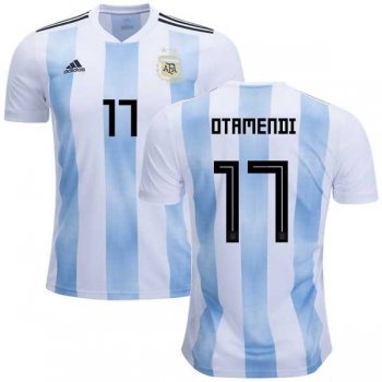 Argentina #17 Otamendi Home Kid Soccer Country Jersey